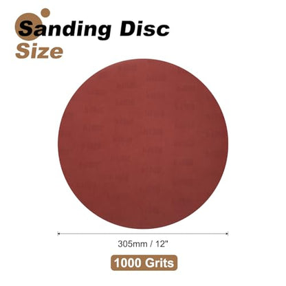 uxcell 8pcs 12-Inch PSA Sanding Discs, 1000 Grits Aluminum Oxide Self Adhesive Stick Back Sandpapers, No-Hole Round Wet/Dry Sander Papers, Sand Auto Car Paint, Wood, Metal - size: 1000 Grits