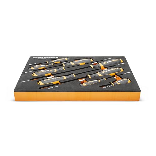 GEARWRENCH 9 Piece Slotted Screwdriver Set | GWMSSCRSL - size: (Pack of 1), style: Slotted Drivers