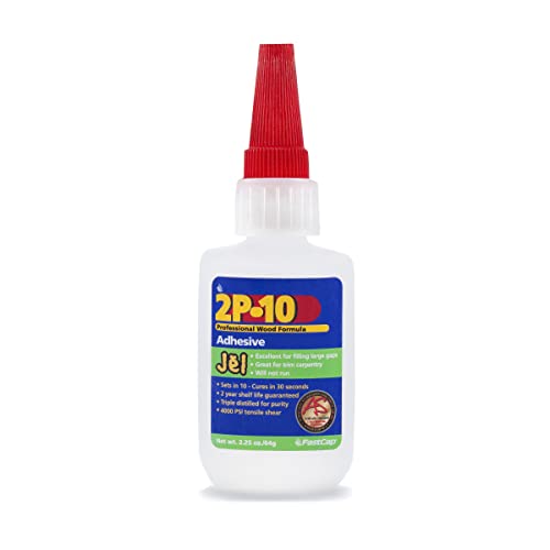 FastCap 2P-10 JEL (No-drip Formula) –Industrial Strength Heavy-Duty Super Glue -(CA Adhesive) - 2.25 oz/64g. Great for use on Vertical Surfaces. Shock Resistant. Activator Sold Separately (1-Bottle) - style: JEL