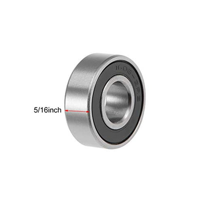 uxcell 1606-2RS Deep Groove Ball Bearings Z2 3/8 x 29/32 x 5/16inch Double Sealed Chrome Steel 2 Pcs - size: 3/8"x29/35"x5/16"
