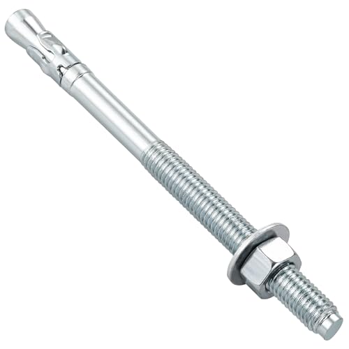 Wensilon 1/2x8 10Pcs Inch Standard Fasteners for Heavy-Duty Zinc Wedge Anchors for Cement and Concrete - size: 1/2x8"