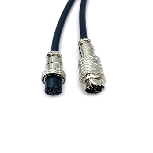 3.28 ft GX20 15 Pin Male to Female Cable, GX20 15Pins Female to Male Head Aviation Cordset Electrical Connector Panel Mount Circular Metal Adapter Cordset for Ships 5A 200V 22AWG (1meter) - size: GX20 15Pin