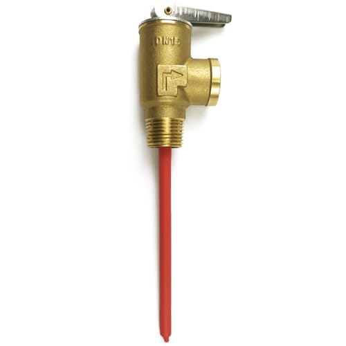 RV Hot Water Heater Temperature and Pressure Relief Valve, 210°F 150psi, Thickened Brass Body with Extended Probe, Safety Relief Valve for Electric Tank Water Heater, 1/2" NPT Thread Connection - size: 150 PSI 210°F, 1/2" NPT