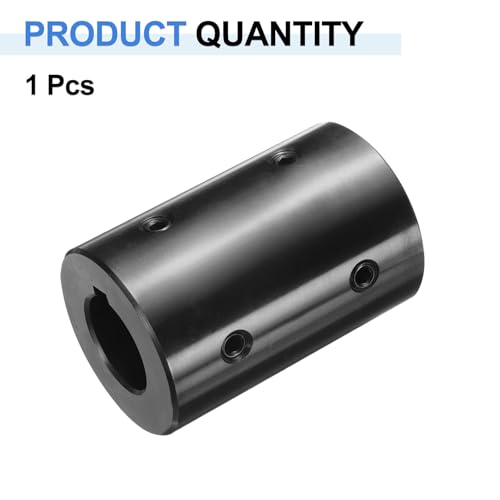 uxcell Shaft Coupling, 1" Bore 2" OD 3" Length Black Oxide Plated ASTM1045 Steel Rigid Coupling for 3D Printers Motor Wheel(4 Set Screws) - size: 1" Bore 2" OD 3" Length