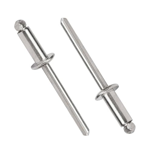 Maozaa 100Pcs 1/8" x 1/2" Stainless Steel Blind Pop Rivets for Metal - color: Stainless Steel, size: 1/8" x 1/2"