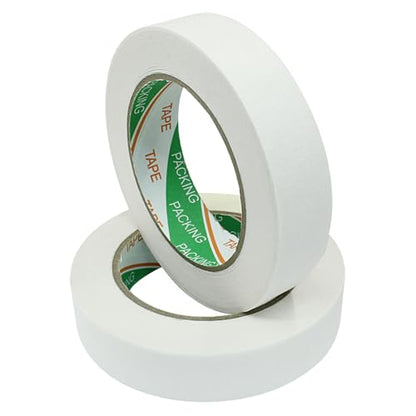 White Masking Tape, 2 Rolls, 1" x 55 Yards - color: White