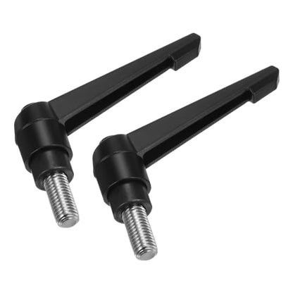 uxcell 2pcs Clamping Lever Handles, M12 x 25mm 304 Stainless Steel Threaded Male Stud, Adjustable Handles Locking Quick Release Ratchet Push Button Bolt Knobs, Black - size: M12 x 25mm