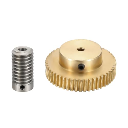 uxcell Worm Gear Set 50T 1:50 Reduction Rate1045 Steel Rod 6mm Bore - size: Gear-4mm, Rod-6mm Bore, style: 0.8M-50T