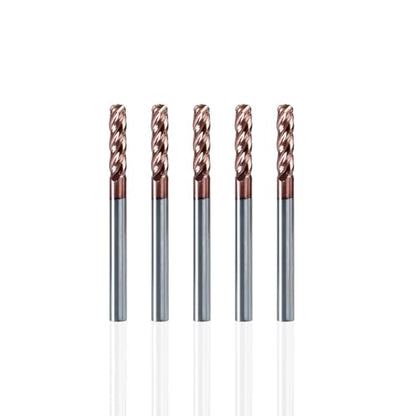 NZ 1/8" 4-Flute Ball Nose End Mill TiSiN Coated Carbide CNC Router Bits for Machining Stainless Steel, Alloy Steel and Titanium Alloy, 5-Pack - size: 1/8 inch