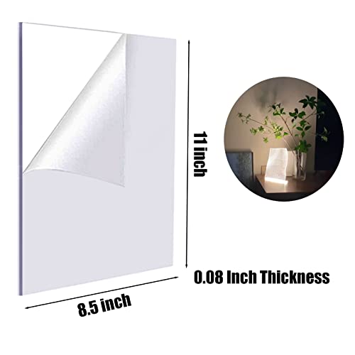2-Pack Clear Acrylic Sheets, 8.5x11 inch Plexiglass Sheets 2mm