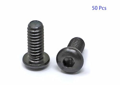 iexcell 50 Pcs 1/4-20 x 5/8" Alloy Steel 10.9 Grade Hex Socket Button Head Cap Screws Bolts Kit, Black Oxide Finish - size: 1/4-20 x 5/8"