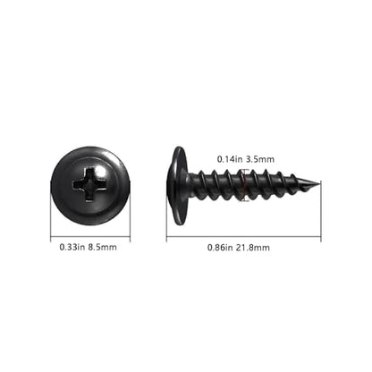 Wensilon（400 pcs）#6×3/4" Phillips Truss Head Wood Screws Black Galvanizing Quick Metal Self Tapping. - color: Black, size: #6×3/4"