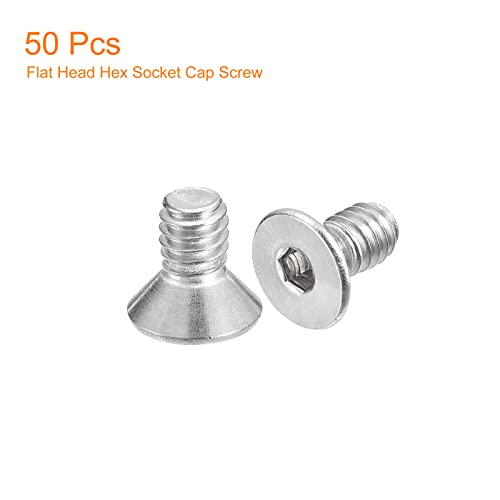 uxcell #8-32x5/16 Flat Countersunk Head Socket Cap Screws, 50Pcs 304 Stainless Steel Hex Socket Flat Head Screws, Full Thread, Countersunk Bolts - size: #8-32x5/16"