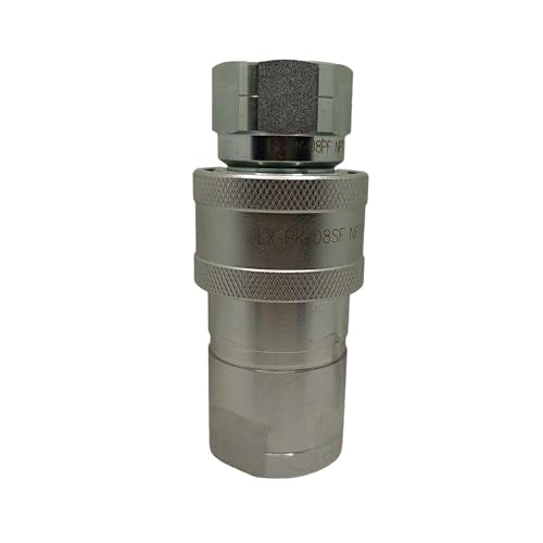 1-Set 1" Ag ISO5675 Carbon Steel Hydraulic Quick Disconnect Coupling/Coupler Poppet Valve，Pioneer Type, Set w/Dust Cap - size: 1Set-1"NPT(Poppet)