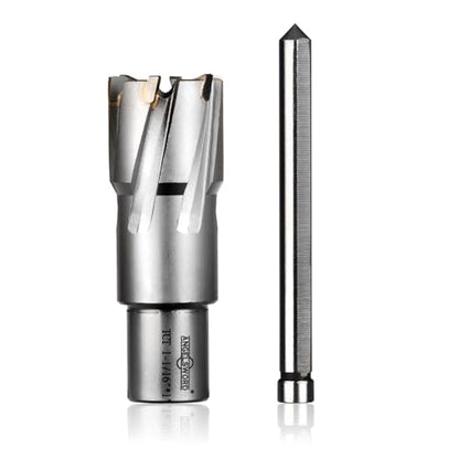 ANGELSWORD TCT Annular Cutter Diameter 1-1/16", Cutting Depth 1-3/8" Tungsten Carbide Tipped, Mag Drill Bits Kit for Magnetic Drill Press, with One 5/16"*3.5" Pilot Pin - size: K. 27mm(1-1/16"), style: TCT 1-3/8" Cut Depth