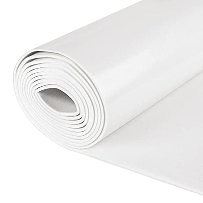Sponge Neoprene Foam Rubber Sheet with Adhesive, 12 in x 60 in x 1/16 in Multi-Function Soundproof High Density Waterproof Rubber Mat, Perfect Cosplay Easy Cut DIY Neoprene Padding Roll - White - color: White, size: 12 " x 60 " x 1/16 "
