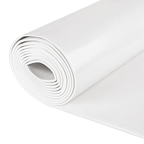 Sponge Neoprene Foam Rubber Sheet with Adhesive, 12 in x 60 in x 1/16 in Multi-Function Soundproof High Density Waterproof Rubber Mat, Perfect Cosplay Easy Cut DIY Neoprene Padding Roll - White - color: White, size: 12 " x 60 " x 1/16 "