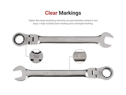 TEKTON Flex Head Ratcheting Combination Wrench Set, 25-Piece | WRC95004 - size: 25-Piece (1/4-3/4 in.), style: No Storage