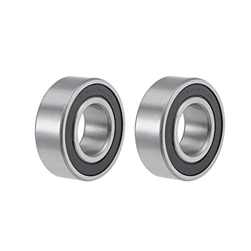 uxcell 62205-2RS Deep Groove Ball Bearings 25mm x 52mm x 18mm Double Sealed Chrome Steel Z2 ABEC1 2pcs - size: 25x52x18mm