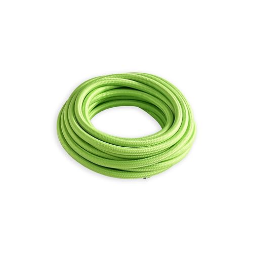 BRIGHTTIA Lime Green Color Cloth Covered Electrical Wire - 16Ft Textile Cable for Pendant Light Fixture and Vintage Lamp Revival - DIY Lamp Parts for Unique and Creative Lighting Projects (B047) - color: Lime Green