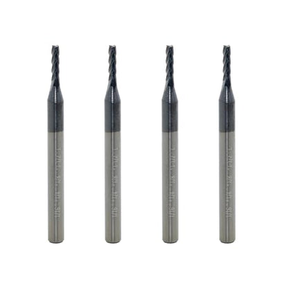 1/16" Carbide Square End Mill, 4 Flute, AlTiN Coating, 4 Pcs - size: 1/16" (4 Pcs), style: For Alloy Steels