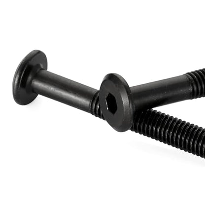 M8 x 100mm Socket Cap Allen Bolts, Flat Round Head Socket Cap Screws, Furniture Screws, Carbon Steel, Partial Thread, Black Oxide Finish, 10 PCS - size: M8 x 100mm