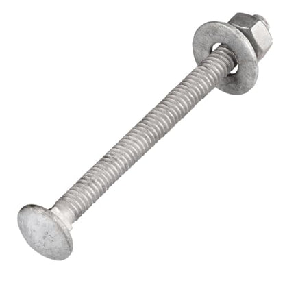 3/8" x 4" Hot Dip Galvanized Grade 307A Carriage Bolt Kit, 50 Pack, Comes with 3/8" USS Flat Washers & 3/8"-16 Hex Nuts, Heavy Duty Exterior Construction Use - size: 3/8"x4"