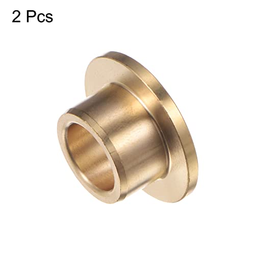 HARFINGTON 2pcs Flange Bearing Sleeve 10mm Bore 14mm OD 10mm Length 2mm Flange Thickness Bronze Bushing Self-Lubricating Bushings Sleeve for Industrial Equipment - size: 10mmx14mmx10mm