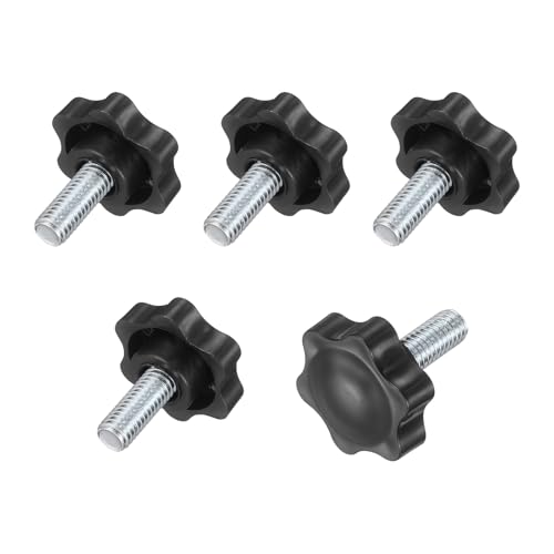 uxcell 5Pcs 3/8"-16 Star Knobs 0.9" Threaded Stud Male Clamping Knob - size: 3/8"-16, 0.9"
