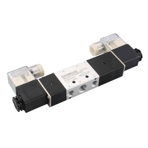 Baomain Pneumatic Solenoid Air Valve 4V230E-08 24VDC 5 Way 3 Position Internally Piloted Acting Type Double Electrical Control (DC 24V)