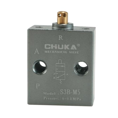uxcell 2 Position 3 Way M5 Manual Handle Control Pneumatic Solenoid Mechanical Valve,S3B-M5