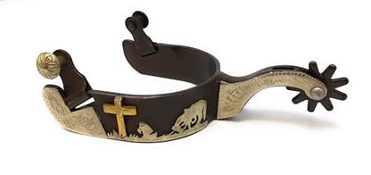 AJ Tack Praying Cowboy Antique Brown Spur Package - size: Mens