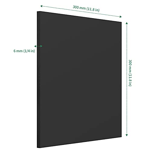 KEILEOHO 5 Pack Black Neoprene Rubber Sheets 12 x 12 x 1/4 Inch for Plumbing, Gaskets DIY Material, Sealing, Leveling, Bumpers, Supports, Protection, Flooring