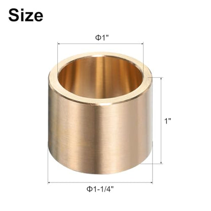 uxcell 4pcs Sleeve Bearings 1" Bore x 1-1/4" OD x 1" Length Self-Lubricating Brass Bushing - size: 1" Bore x 1-1/4"OD x 1 " Length