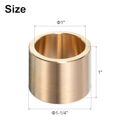 uxcell 4pcs Sleeve Bearings 1" Bore x 1-1/4" OD x 1" Length Self-Lubricating Brass Bushing - size: 1" Bore x 1-1/4"OD x 1 " Length