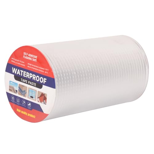 Butyl Waterproof Tape 8" W X 16.4' L Aluminum Foil Tape with Butyl Rubber Adhesive, Aluminum Butyl Rubber Tape for Window Caulking, Boat Sealing, Roof Patching, Silver - size: 8" W X 16.4' L
