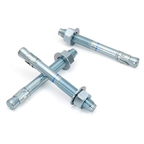 1" x 9" Concrete Anchors (10 Pack) 1 inch Wedge Anchors Bolts Zinc Plated - size: 1"x9"