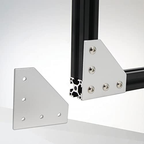 3030 Corner Bracket Plate L Shape 5 Hole 90 Degree Outside Joining Plate with M6x10mm Screws and T-Nuts for 30 x 30mm Series Aluminum Extrusion Profile,8pcs/Pack (Silver-3030 L Shape) - style: Silver-3030 L Shape