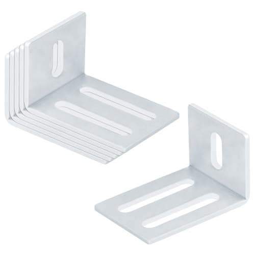 6 Pack Aluminum Angle Brackets,Double Slotted L Bracket,Slots for 5/16"Bolt