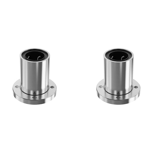 2PCS LMF6UU Circular Flange Linear Ball Bearings, 6mm Bore Dia, 12mm OD, 19mm Length with Double Side Rubber Seal for CNC,3D Printer - size: LMF6UU Size 6x12x19mm