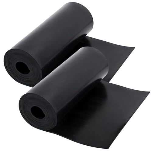 Neoprene Rubber Sheet - 1/8 in Thick x 12 in Wide x 20 Ft Long Neoprene Rubber Strips Rolls for DIY Gaskets, Pads, Seals, Crafts, Flooring, Cushioning of Anti-Vibration, Anti-Slip (10 Ft x 2 Rolls) - size: W:12In x T: 1/8In x L: 20Ft