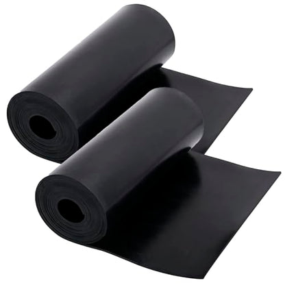 Neoprene Rubber Sheet - 1/8 in Thick x 12 in Wide x 20 Ft Long Neoprene Rubber Strips Rolls for DIY Gaskets, Pads, Seals, Crafts, Flooring, Cushioning of Anti-Vibration, Anti-Slip (10 Ft x 2 Rolls) - size: W:12In x T: 1/8In x L: 20Ft