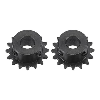 uxcell #25 Chain Roller Sprocket, 10mm Bore 1/4" Pitch 16 Tooth Single Strand Chain Sprocket, C45 Carbon Steel 25 Roller Chain Sprocket with Set Screws for ISO 04C Chain, 2Pcs - size: 35.5mmx10mm