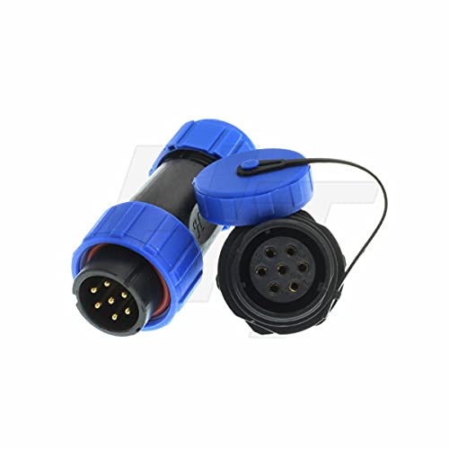 HE21 7 Pin 15Amp Power Connector Waterproof Aviation Circular Cable Plug & Panel Mount Socket for LED/Power/Lighting Equipment