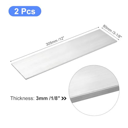uxcell Square Aluminum Flat Bar, 2pcs 1/8" x3-1/8 x12 6061 Aluminum Plate - size: 1/8" x 3-1/8" x 12"