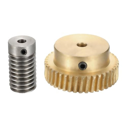 uxcell Worm Gear Set 40T 1:40 Reduction Rate1045 Steel Rod 5mm Bore - size: Gear-4mm, Rod-5mm Bore, style: 0.8M-40T