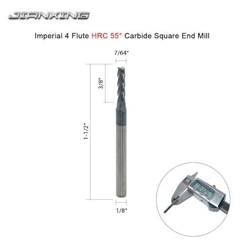 7/64" Carbide Square End Mill, 4 Flute, AlTiN Coating, 4 Pcs - size: 7/64" (4 Pcs), style: For Alloy Steels