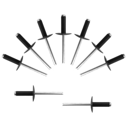 ALLCLEAN (100 pcs) 3/16 * 5/8" Large Flange Open End Black Aluminum Blind Rivets,4.8 * 16 Pop Blind Rivet - color: Black, size: 3/16"*5/8"