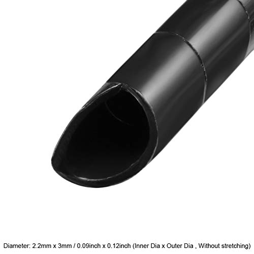 uxcell 3mm Flexible Spiral Cable Wrap Wire Cord Wraps Manage Cord 19M Length Black - size: 2.2mmx3mmx19000mm