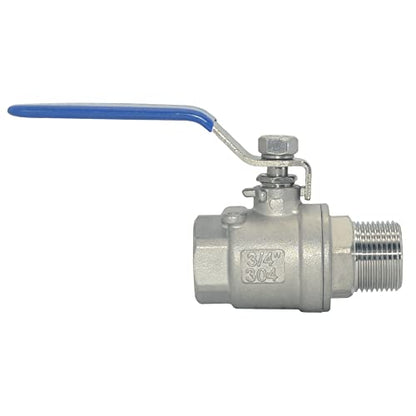 1Pcs Full Port Ball Valve 3/4'' - Heavy Duty Male NPT (MNPT) X Female NPT (FNPT) Thread with Long Handle Switch,Stainless Steel 304 for Water, Oil, and Gas,1000WOG - size: 3/4''